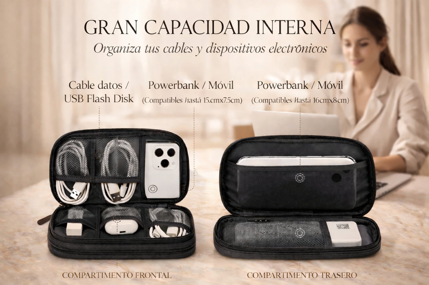 Estuche Organizador de Cables y Accesorios